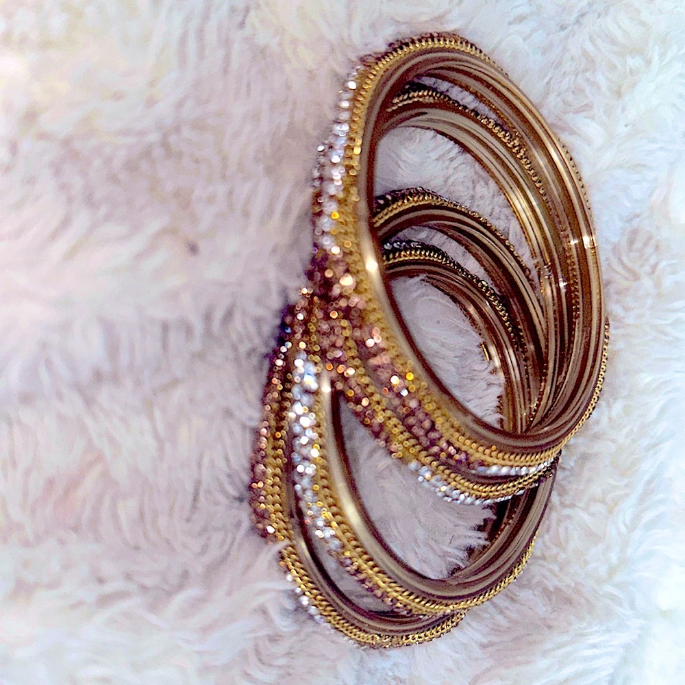 Matching gold bangles